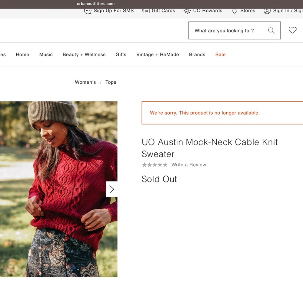 URBAN OUTFITTERS Maroon Cable Knit Turtleneck Sweater - Picture 13 of 13